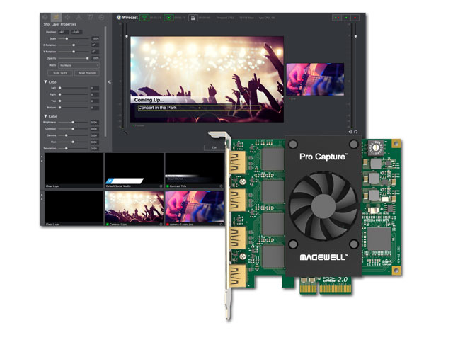 La familia Pro Capture de Magewell es compatible con Wirecast 7
